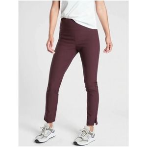 Athleta Pants Womens 8 Tall Burgundy Wander Slim Ankle Nylon Stretch Travel Work